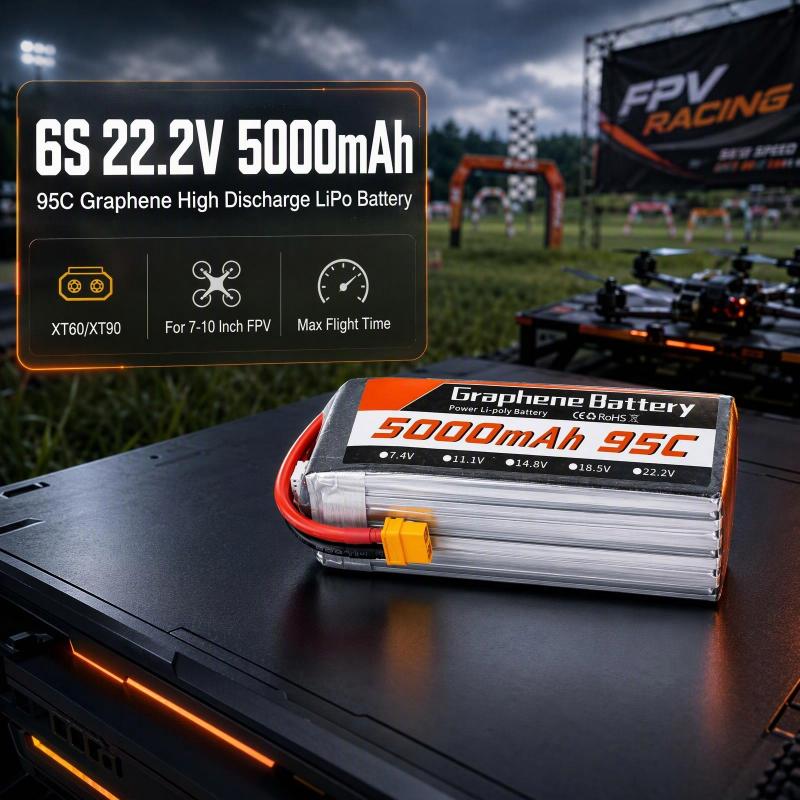 6S Lipo Battery 22.2V 5000Mah - Batterie LiPo en graphène 6S 22,2