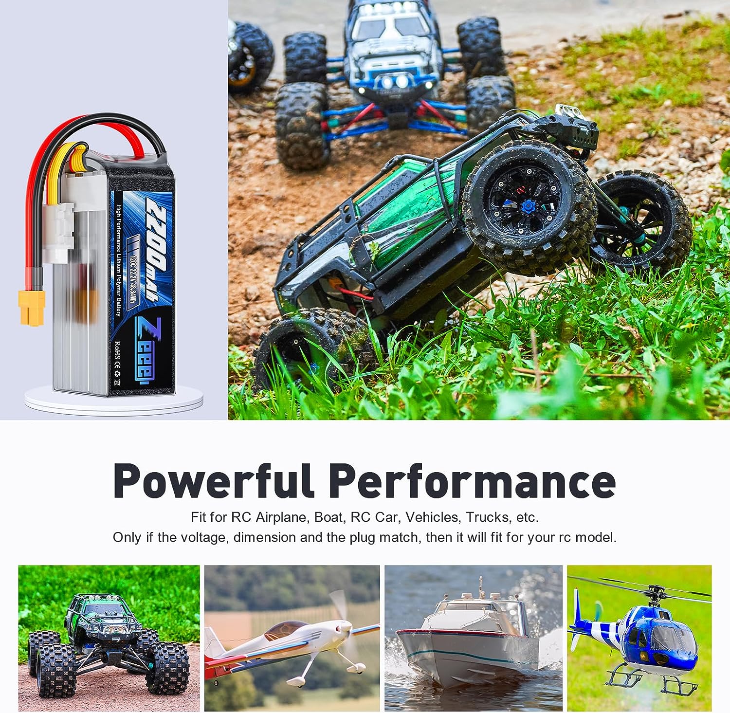 Zeee 6S 2200mAh Lipo batterie  - 6S Lipo Battery 22.2V 5000Mah avis et prix