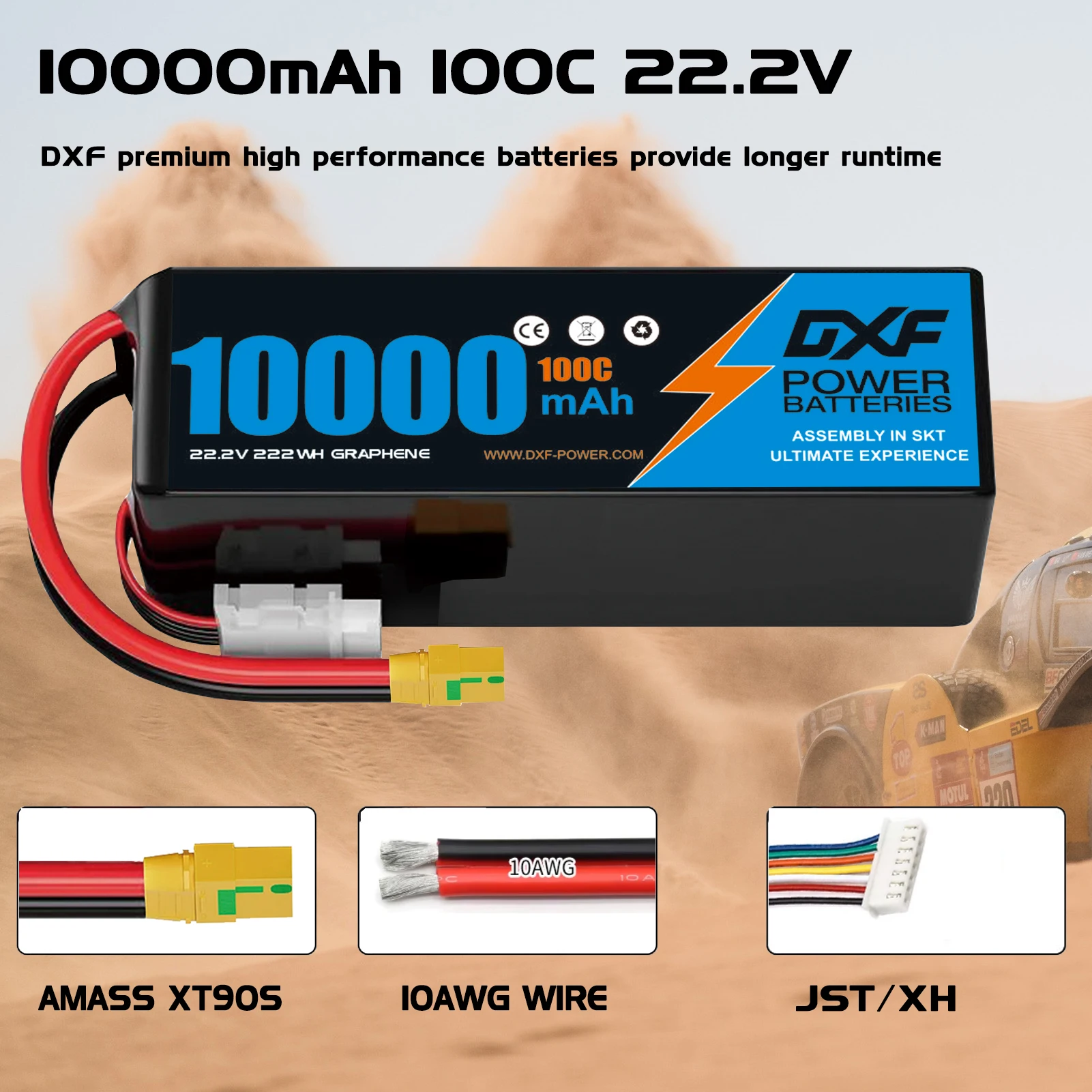 Batterie Lipo DXF 6S 10000mAh  - 6S Lipo Battery 22.2V 5000Mah avis et prix