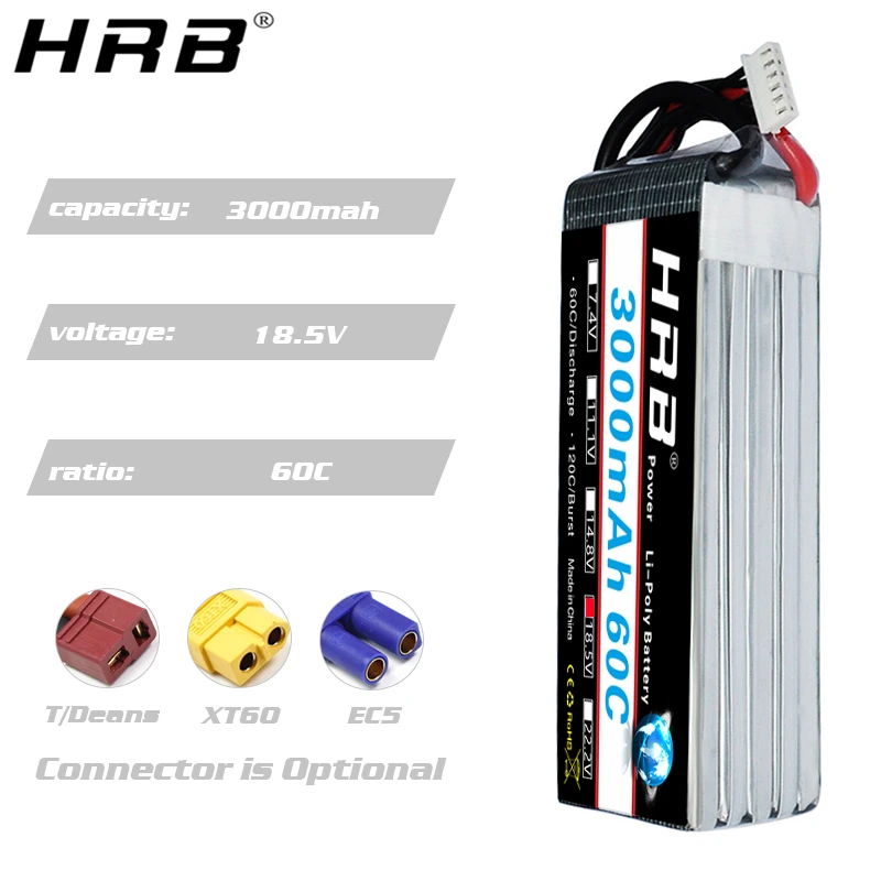Batterie lipo HRB 2S 3S 4s 6s  - 4S Lipo Battery 14.8V 6000Mah avis et prix